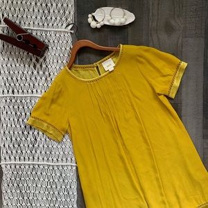 Anthro Maeve Verdet Mustard Shift Dress